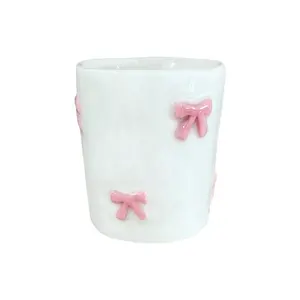 KOREAN Bow Knot Flower Mini Tee tasse Handgemachte Keramik kleine Tee tassen