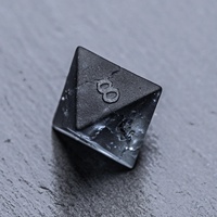 En gros, ensemble de dés polyédriques DND personnalisés en verre craquelé noir effet pierre givrée pour jeu