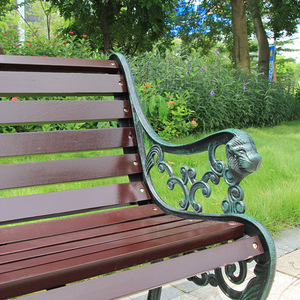 Modern Outdoor Leisure Long Iron Art Seat <span class=keywords><strong>Bench</strong></span> estilo madeira maciça para Parque Pátio Jardim ou Pátio-Atacado Disponível - Product Image 4