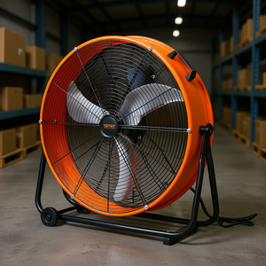 Ventilateur de tambour industriel Vevor de 24 pouces, 3 vitesses, pales en aluminium orange, utilisation en entrepôt - Product Image 2