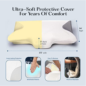 Oreiller orthopédique en mousse à mémoire de forme pour dormir sur le côté, Contour cervical breveté, Offre Spéciale - Product Image 3