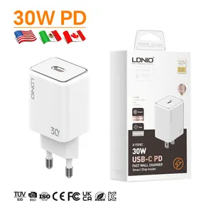 LDNIO A1508C pd fast charger 30w eu plug for iphone fast charger 30w us plug folding quick fast charging