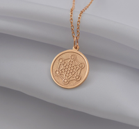 Collier Cube de Métatron Géométrie Sacré, Collier Métatron en Acier Inoxydable Plaqué PVD, Bijou Spirituel