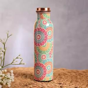 Botella de cobre fuerte y duradera de grado alimenticio con tapa duradera de boca ancha y cuerpo hecho a mano para beber agua saludable - Product Image 3