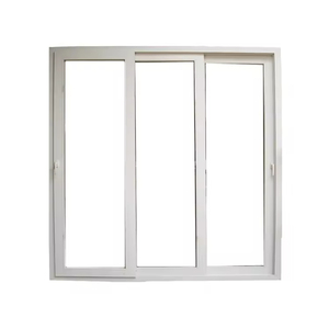 UPVC ngang trượt cửa sổ thiết lập với thép không gỉ bay Màn hình Gấp thiết kế khóa & kéo xử lý cho bên ngoài sử dụng trong khách sạn - Product Image 3
