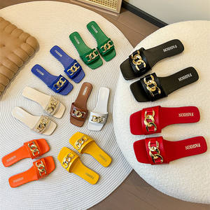 Femmes grande taille fond plat été pantoufles nouvelle mode vêtements de plein air chaussures anti-glissant semelle souple une pièce Cool sans lacet - Product Image 6