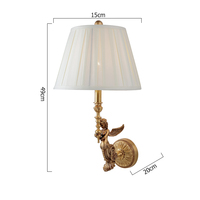 Lampe simple en laiton massif au style européen, luminaire décoratif d'intérieur français, Angle d'éclairage pour chambre à coucher