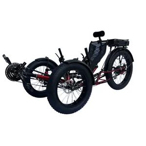 Free Shipping door to door 500watt Motor Electric Assisted Fat Tyre Recumbent Trike with Rear Suspension Foldable bicycle