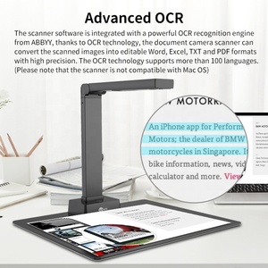 เครื่องสแกนเอกสารแบบเหนือศีรษะ USB A4 ประสิทธิภาพสูง รองรับ OCR ตัวเครื่องอะลูมิเนียมอัลลอย ความละเอียด 13MP กล้องสำหรับสแกนหนังสือ เอกสาร สำหรับการศึกษา มีสินค้าในสต็อก - Product Image 6