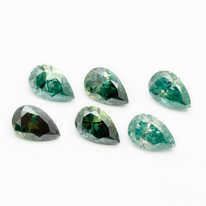 Piedras Sueltas de Moissanita Creadas en Laboratorio con Certificación GRC, Forma de Pera, Verde Oliva, Pulimentadas, de 4x6-10x14mm para la Fabricación de Pendientes - Product Image 5