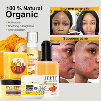 Coffret de Soins Bio Anti-Acné au Curcuma et à la Vitamine C pour une Peau Éclatante et Rajeunie, Marque Blanche, avec du Citron