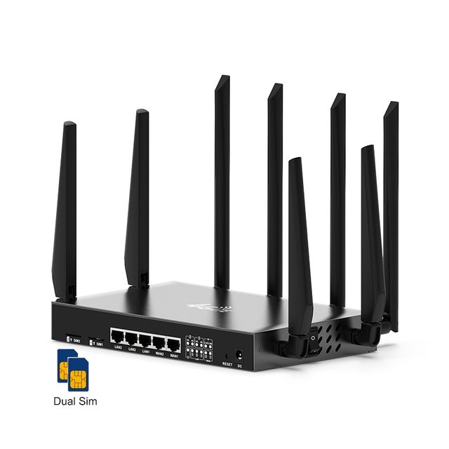TUOSHI Industrial Dual Sim Dual Module LTE Router Load Balancing 2.4GHz 5Ghz Dual-band WIFI Gigabit Ethernet 4G Router