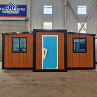 Sofort Bewohnbares Doppelflügel-Fertighaus mit Bad, Küche, Schlafzimmer, Möbliertes Erweiterbares Stahl-Containerhaus