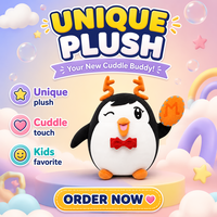 Peluche Mascotte Sportive Personnalisée Pingouin OEM ODM Brodé avec Cornes pour Articles Promotionnels de Club