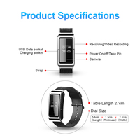 Gelang Jam Tangan Olahraga Mini, Gelang Perekam Diaktifkan Suara Mini, Jam Tangan Olahraga 1080P, Perekam Video