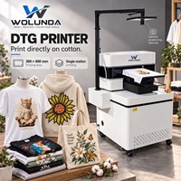 Hoge snelheid A3 DTG printer 43 stks/uur wit 24 stks/uur zwart textiel CMYK Plus 4-kanaals witte inkt T-shirt printmachine