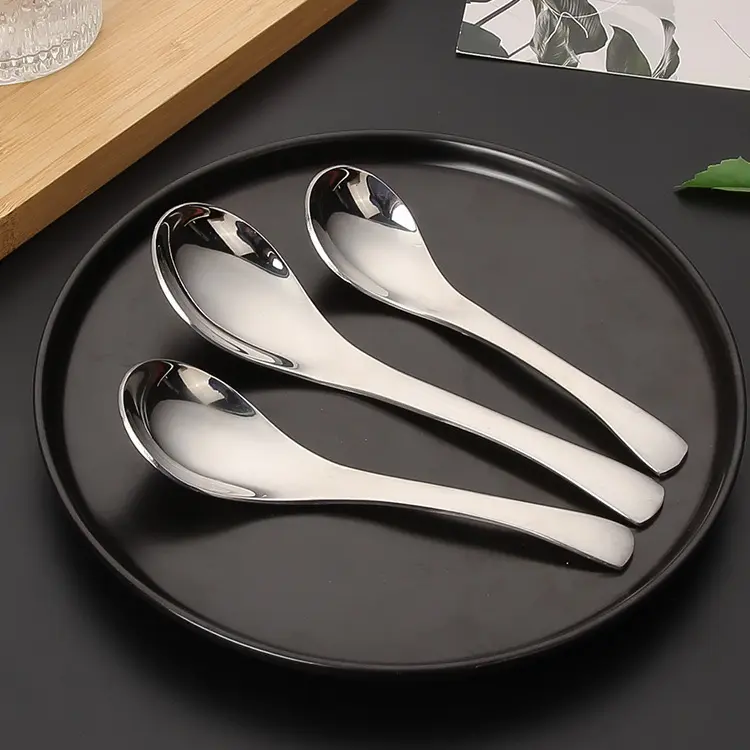 Custom 410 stainless steel small silver dessert tea spoon for restaurants Vintage Earl Grey spoon