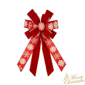Kotak Hadiah Ornamen Pohon Natal Ramah Lingkungan dengan Dekorasi Karangan Bunga, Pita Salju, Pita Poliester untuk Pembungkus Hadiah - Product Image 5