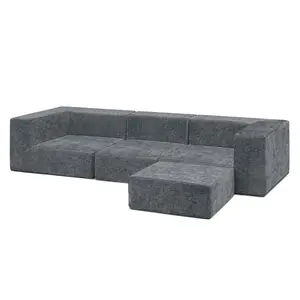 Sectional Sofa Pieces Living Room Furniture L Shaped Individual 4-Piece Sectional Sofa Set
