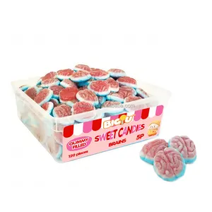 ODM 사탕 공장 도매 개인 라벨 할로윈 하이 퀄리티 두뇌 모양의 사탕 구미