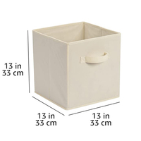 Meilleure vente Style de luxe noir pliable tissu Cubes de stockage organisateur toile matériel avec poignées