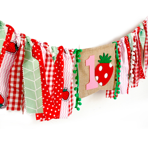 Colorful Cloth Strawberry Banner <strong>Bunting</strong> Baby 1st <strong>Birthday</strong> Party Decoration Supplies Baby Shower High Chair <strong>Bunting</strong> - Product Image 6
