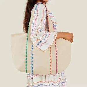 Sac fourre-tout en toile personnalisé avec logo, bord festonné, en coton robuste, grande capacité, pour courses, vente en gros - Product Image 2