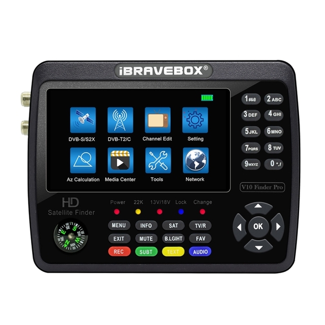 New IBRAVEBOX V10 Finder Pro 4.3 Inch Display Digital Satellite Meter Signal Finder Support DVB-S/S2/S2X/T/T2/C Satellite Finder