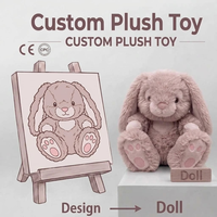 Peluche personnalisée OEM, lapin aux oreilles tombantes et aux grandes pattes, rose poudré, super doux, jouet en peluche pour enfant, compagnon, cadeau, CE