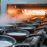 Ligne de production de revêtement antiadhésif en PTFE avec PLC et moteur semi-automatique pour ustensiles de cuisine/casseroles Support CKD/SKD haute efficacité