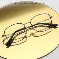 Verres photochromiques en métal noir, lunettes carrées vintage photogray monturas de lentes lexxoo lunettes de soleil homme didymium