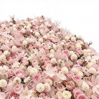 PROMO! Dekorasi Pernikahan Dinding Bunga Gulung 3D Kain Bunga Dinding Bunga Mawar Pink Latar Belakang Dinding Bunga untuk Pernikahan