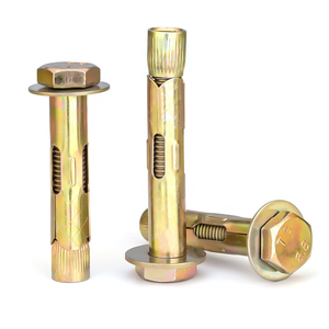 Zware stalen gele verzinkte hulsankerbout M6-M24 wandbevestiging vlakke kop gladde afwerking voor de bouw - Product Image 3