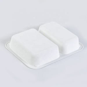 Boîte à lunch en plastique recyclable de qualité alimentaire <span class=keywords><strong>Lesui</strong></span>, plateau de repas pour compagnies aériennes, plats préparés, plateaux d'emballage alimentaire en CPET à 2 compartiments - Product Image 6
