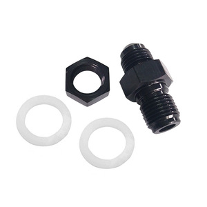 An8 Threaded Fuel <b>Pump</b> <b>Adapter</b> Aluminum Alloy Black For Fuel Tank Cell Separator Connector Automotive Parts - Product Image 1
