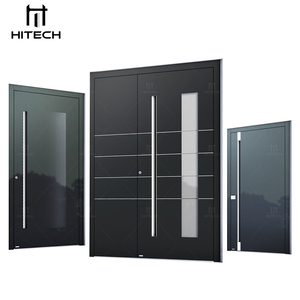 Hitech Cửa Xoay Thép Hiện Đại Tùy Chỉnh Cửa Chính Bên Ngoài Bằng Thép Chất Lượng Cao Cửa Ra Vào Màu Vàng 24K - Product Image 1