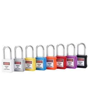 Safety Padlock Lock Out 38mm Loto Safety Padlock Colorful Industrial Long Steel Shackle Lockout Padlock Durable Security Lock