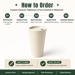 Vente en gros de tasses à <span class=keywords><strong>caf</strong></span>é en céramique de 18 oz, faites à la main, à motif crème mouchetée, avec couvercle monobloc et logo personnalisé, pour <span class=keywords><strong>caf</strong></span>é - Product Image 6