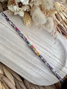 Bracelet en <span class=keywords><strong>cordon</strong></span> de tissu <span class=keywords><strong>LIBERTY</strong></span> personnalisé nom lettre perle fleur colorée Bracelet cadeau pour elle - Product Image 5