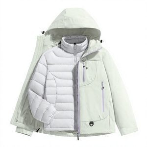Giacca Bomber con Cappuccio Stile Mountain Wild; Design Invernale 3-in-1 con Fodera Staccabile; Antivento per Attività all'Aperto e Sci - Product Image 1