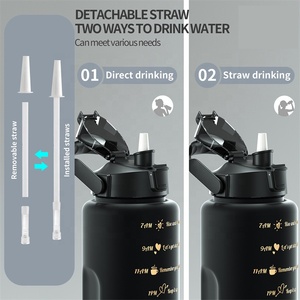 Xách tay 3pcs Gradient màu motivational thể thao cốc nước 3 1 Bộ-2000ml 900ml 280ml chai nước phòng tập thể dục cắm trại ngoài trời - Product Image 5