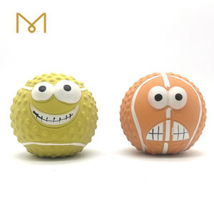 Squeaky प्राकृतिक रबर लेटेक्स भावनात्मक अभिव्यक्ति कुत्ते की गेंद मुस्कान के साथ खेल - Product Image 2