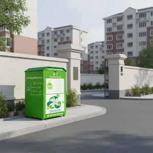 Bac de recyclage de vêtements usagés, bac de don de vêtements, bac à cartons usagés, <span class=keywords><strong>casier</strong></span> à colis en acier galvanisé sur pied - Product Image 6