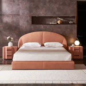 Phòng ngủ sang trọng thiết lập hiện đại nền tảng GIƯỜNG KHUNG Vua Kích thước da Up-Bao da giường mềm giường