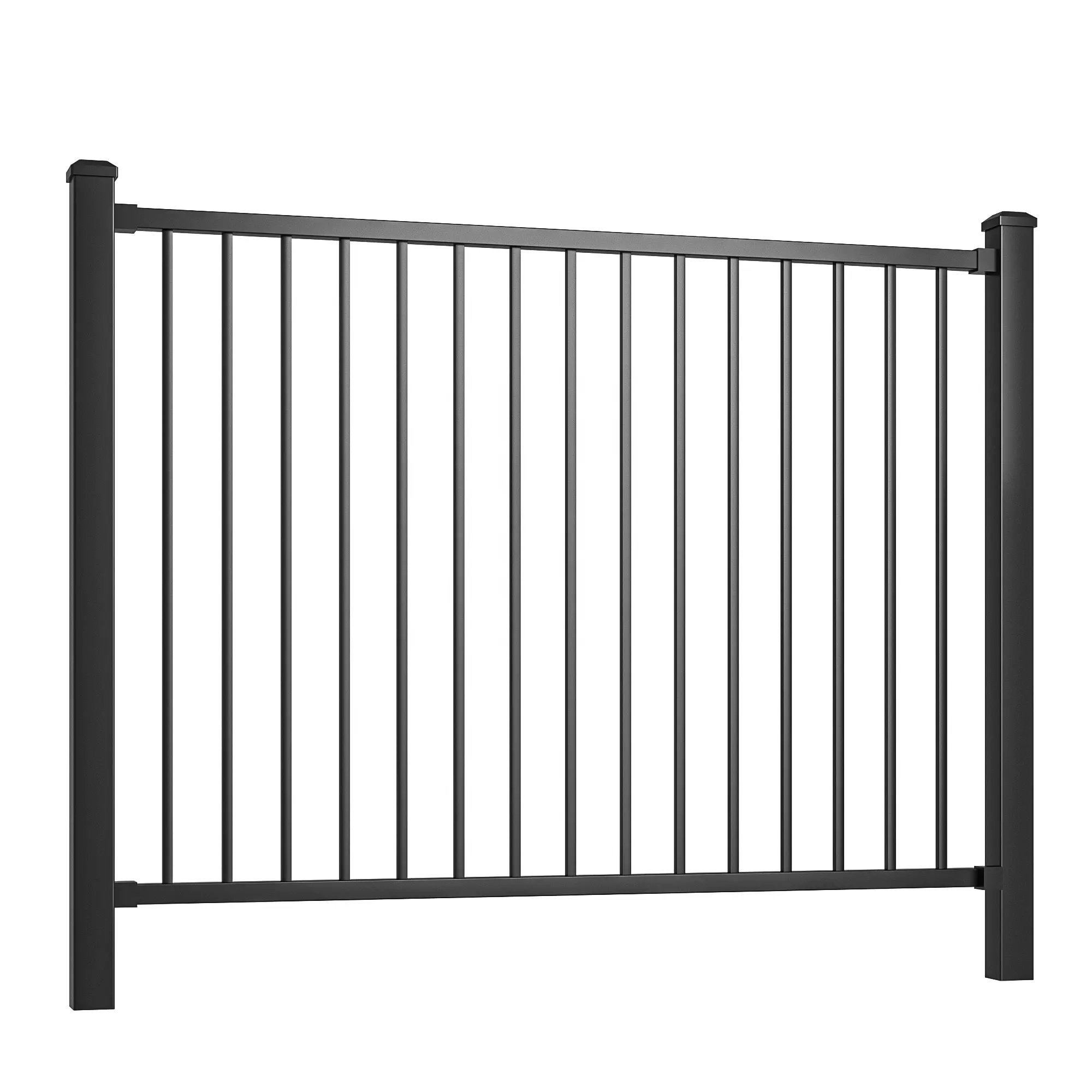 1.2m(H)*2m(W)Easy Installation Black Steel Anti Rust Fence Outdoor Iron Fence For Residential Steel Fence Galvanized