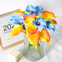 Künstliche Calla-Lilie mit PU-Optik, Blumen-Dekoration für Zuhause, Hochzeit, Mini-Ornament mit Färbetechnik
