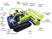 Tondeuse à brosse sur chenilles en acier inoxydable avec télécommande diesel pour usage en jardin