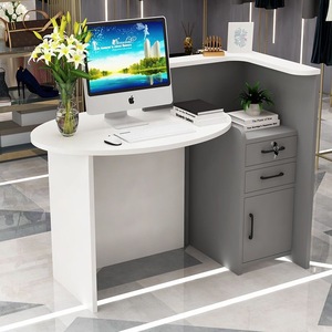 Wss Custom Modern Wood Led Salon Gym Shop Cash Counter Hotel Salon Spa White Reception <b>Desk</b> for Sale - Product Image 5