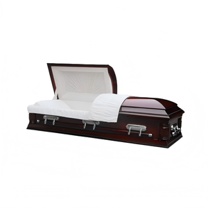 Estilo americano sólido Poplar madeira caixão para bebê & adulto Funeral usar design durável personalizável - Product Image 6