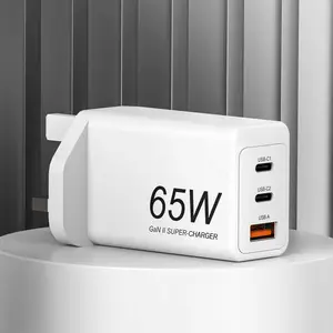 Super 65w GaN 2C1A Travel Adapter Fast Charger For Macbook Laptop Mobile Phone with CE CB KC SAA KC PSE UKCA ETL wall charger